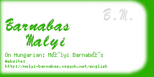 barnabas malyi business card